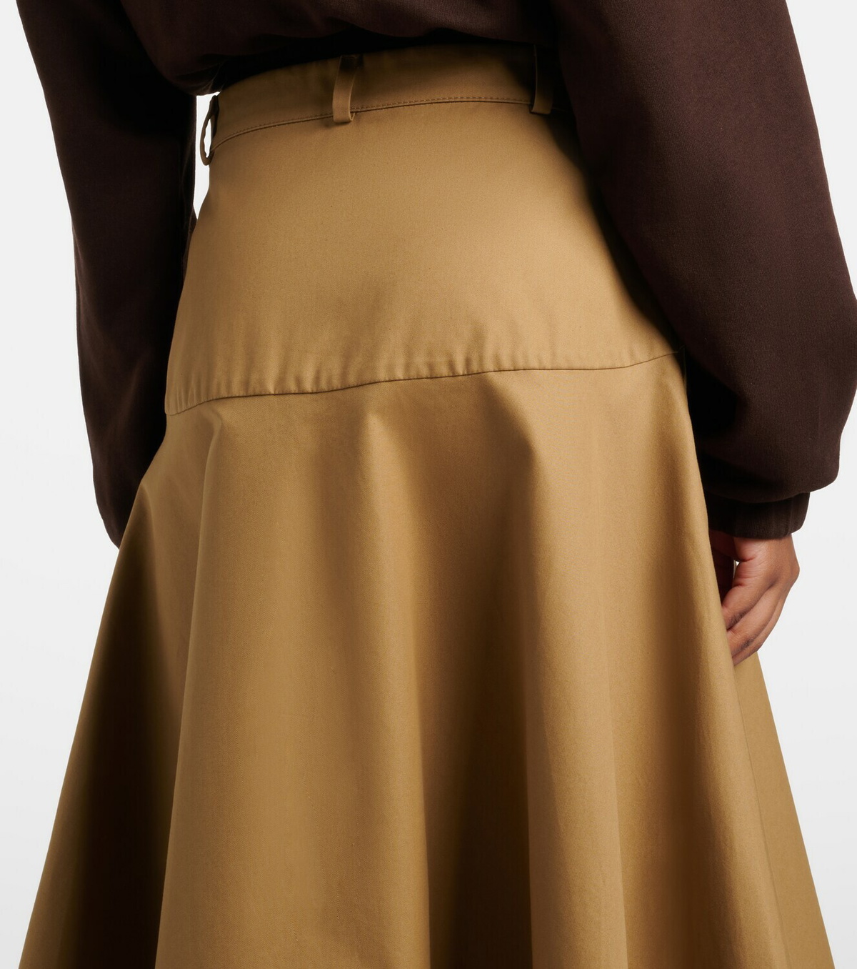 Balenciaga Cotton twill midi skirt