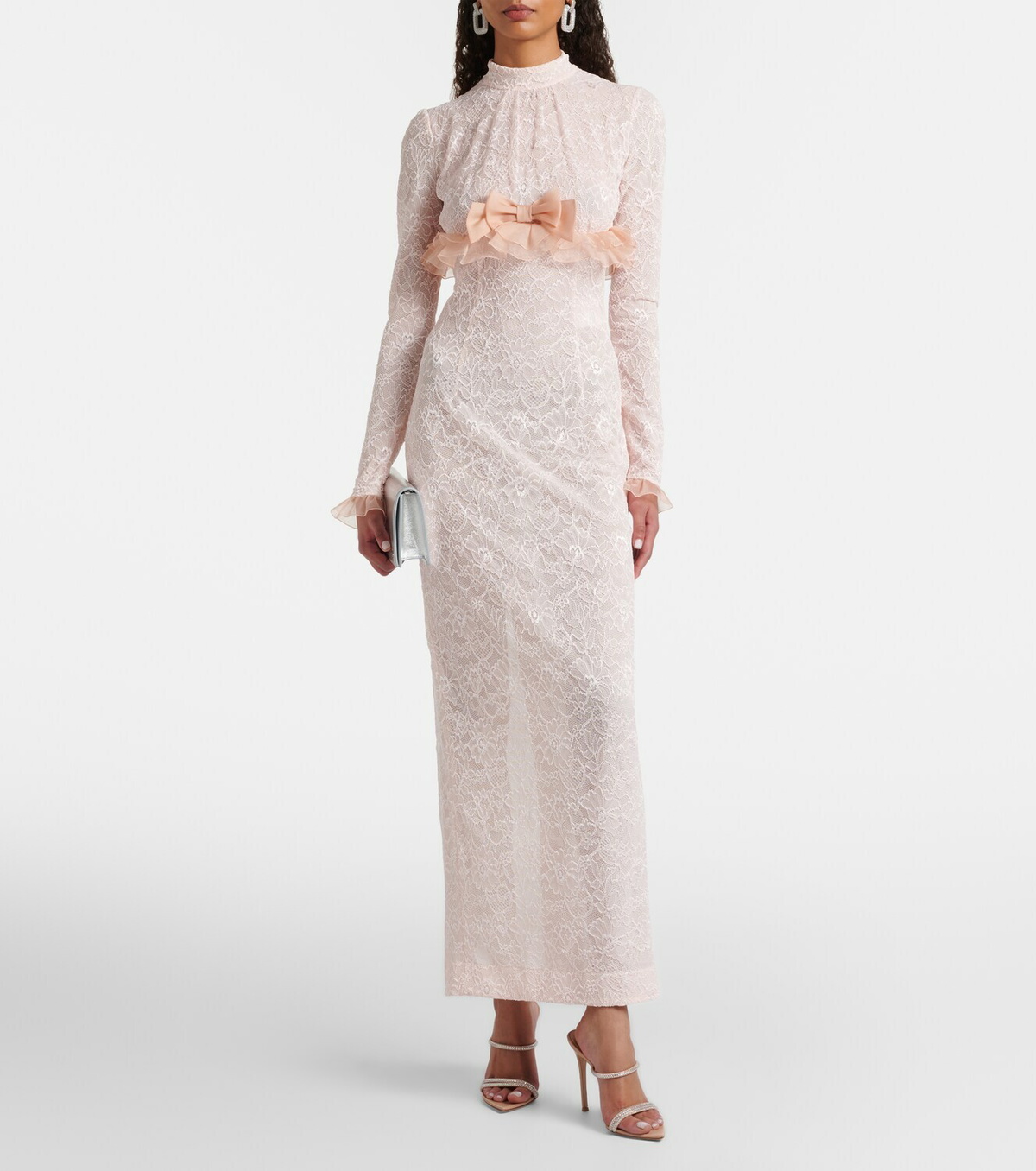 Alessandra Rich Bow-detail lace gown