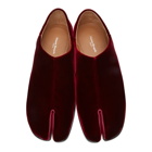 Maison Margiela Burgundy Velvet Tabi Babouche Loafers