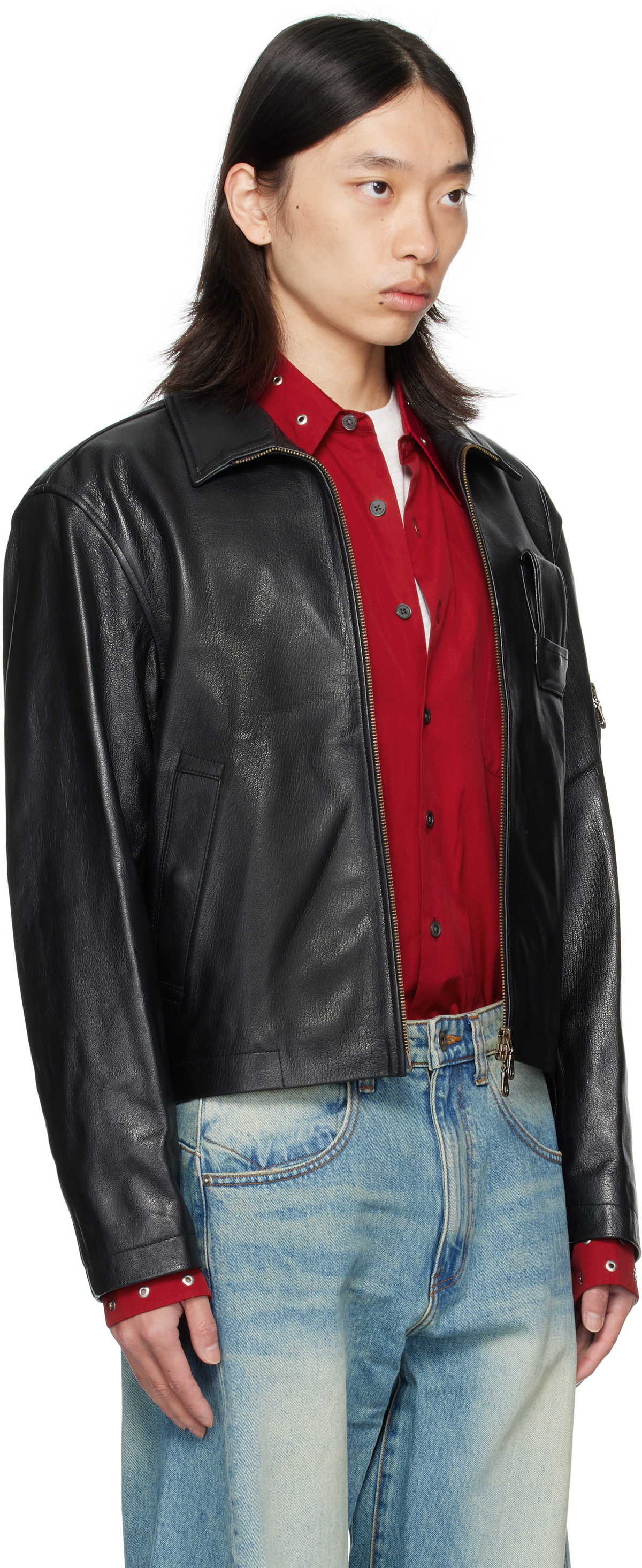COOR Black Pilot Leather Jacket
