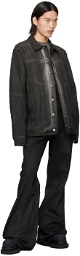 Rick Owens Black Lido Worker Denim Jacket