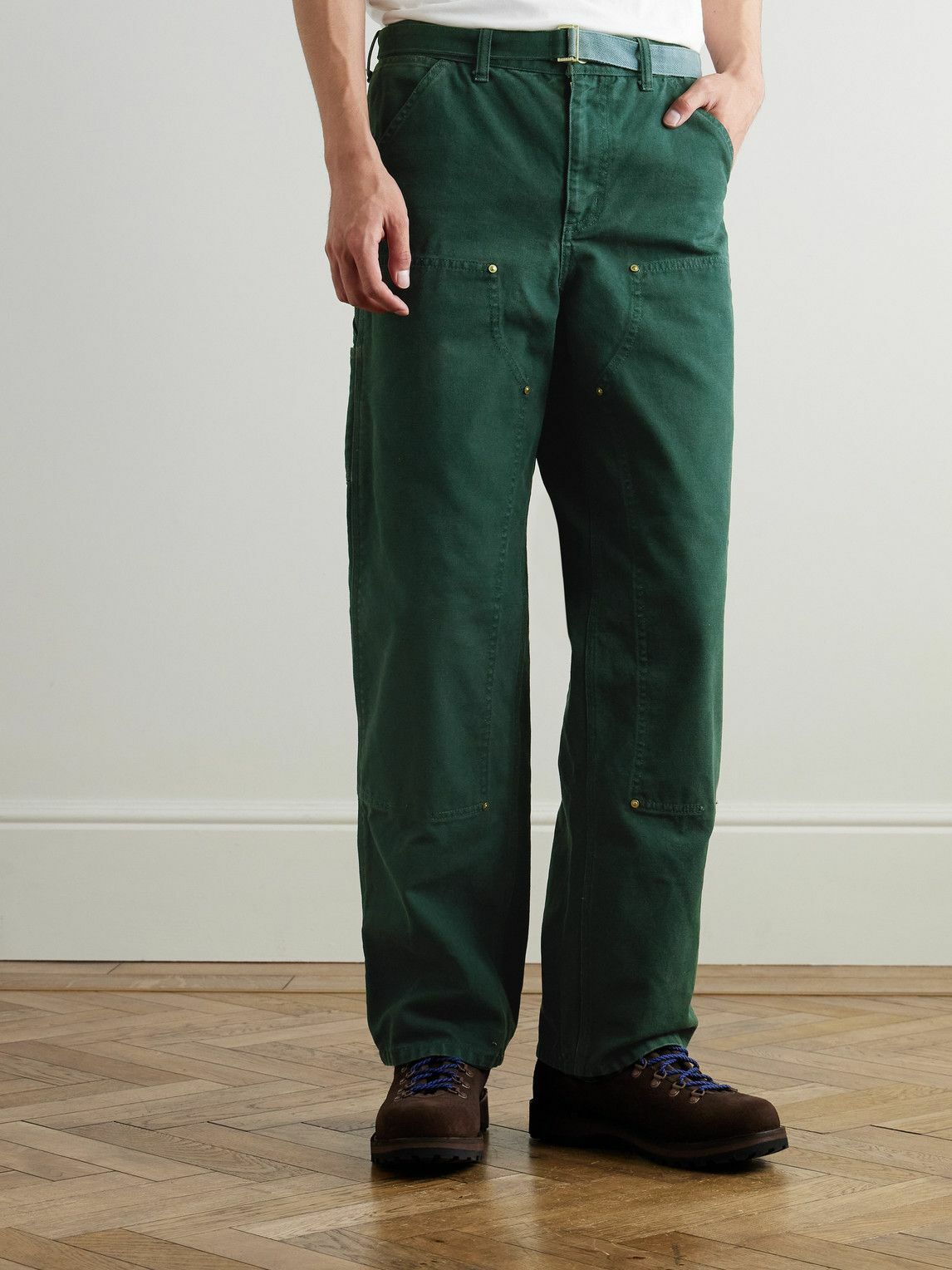 Sacai - Carhartt WIP Straight-Leg Belted Panelled Cotton-Canvas