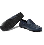 Tod's - City Gommino Textured-Leather Penny Loafers - Men - Navy