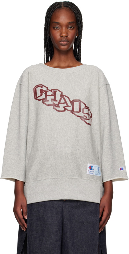 Photo: UNDERCOVER Gray Champion Edition Chaos Sweatshirt