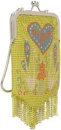 Anna Sui SSENSE Exclusive Yellow Chainmail Purse