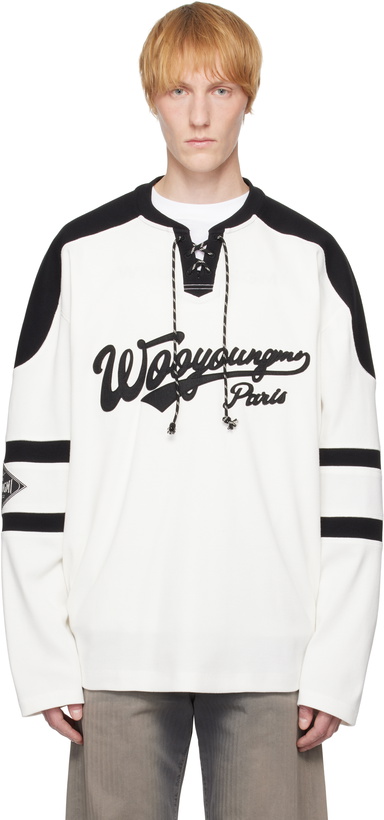 Photo: WOOYOUNGMI White Long Sleeve Rugby T-shirt