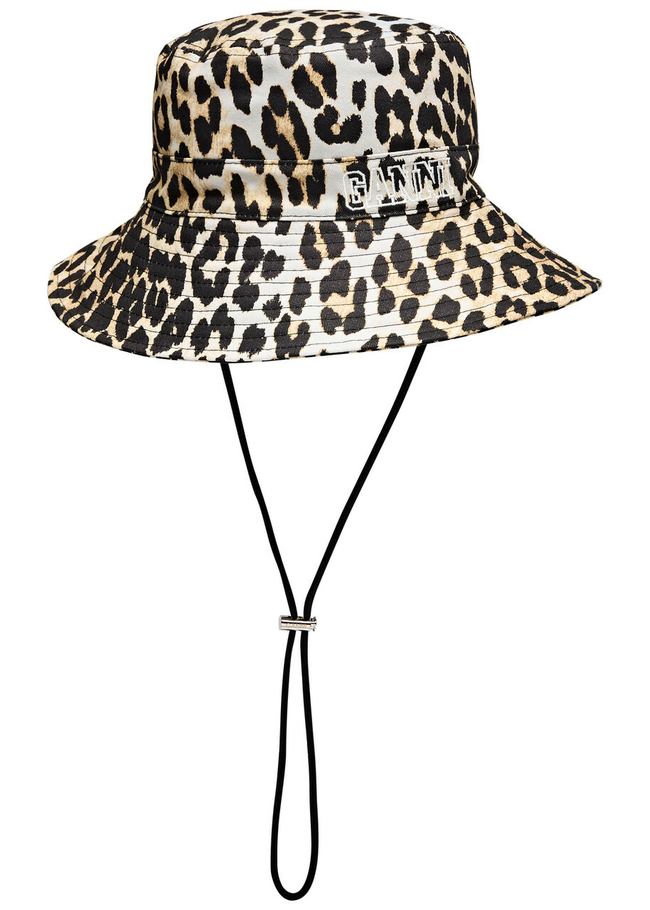 Ganni Leopard-print Cotton Bucket hat GANNI