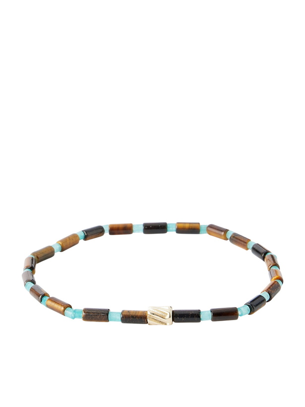 Photo: Luis Morais - 14-Karat Gold Agate Beaded Bracelet