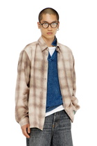 Diesel Check shirt in fluid fabric - Shirts Mens in Brown