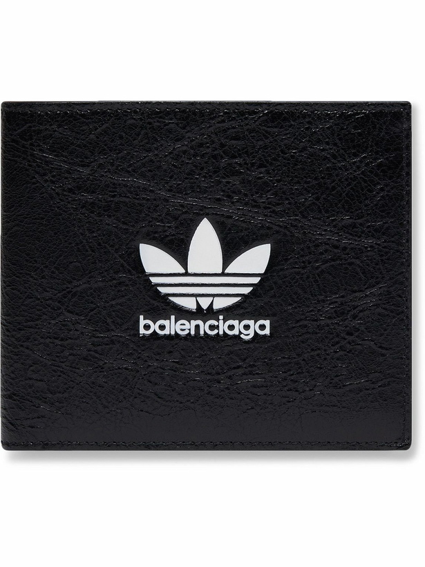 Photo: Balenciaga - adidas Logo-Print Textured-Leather Billfold Wallet - Black