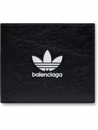 Balenciaga - adidas Logo-Print Textured-Leather Billfold Wallet - Black