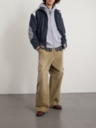 Folk - Curve Shell-Trimmed Fleece Jacket - Blue
