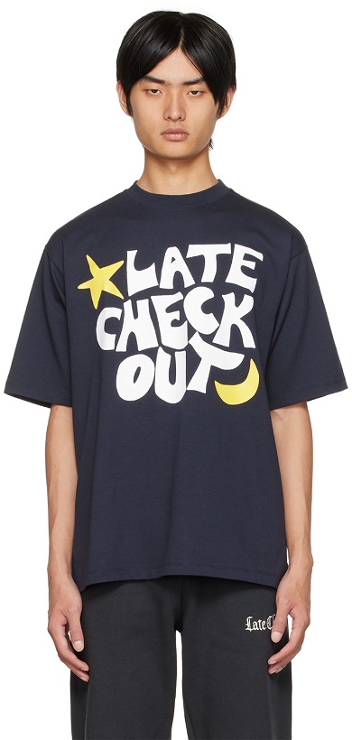 Photo: Late Checkout Navy 'Late Checkout' T-Shirt