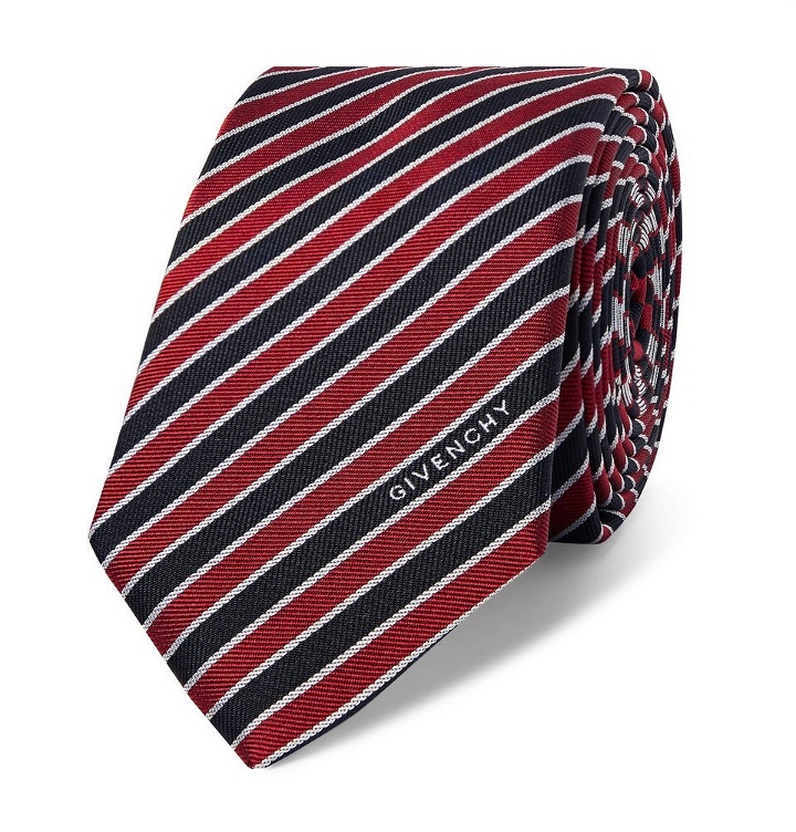 Photo: Givenchy - 6.5cm Striped Silk Tie - Red