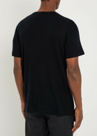 Saint Laurent Logo-embroidered Wool T-shirt Black