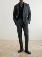 Sunspel - Straight-Leg Pleated Linen Suit Trousers - Green