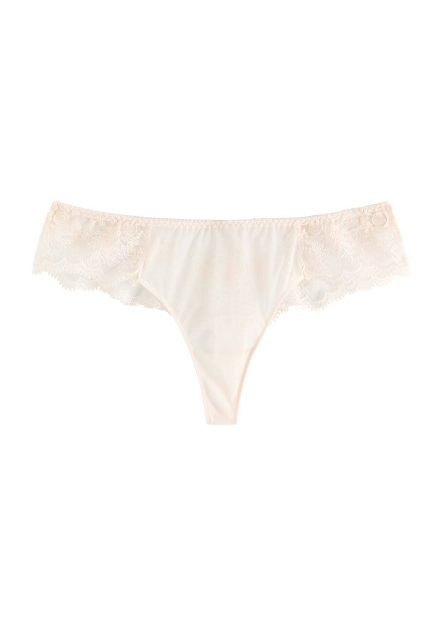 Simone PÉRÈLE Intrigue Tanga Embroidered Tulle Briefs Light Pink