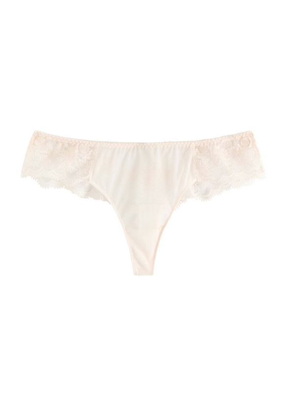 Photo: Simone PÉRÈLE Intrigue Tanga Embroidered Tulle Briefs Light Pink
