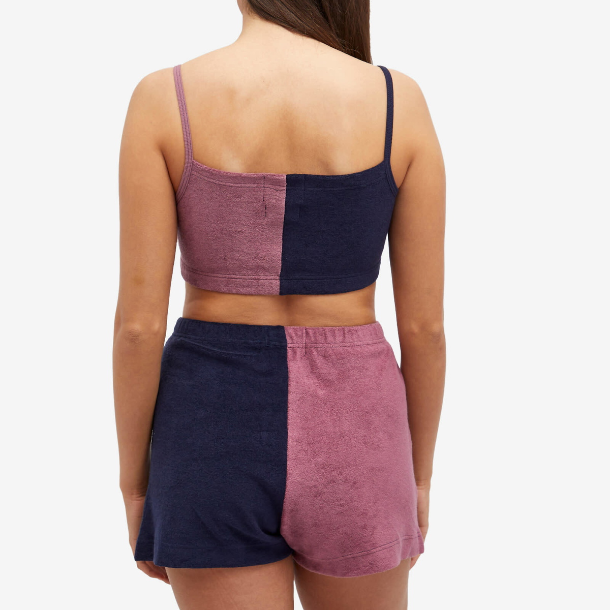 Howlin by Morrison Women's Howlin' Spooky-Doo Mixed Towelling Crop Top in Navy
