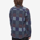 Corridor Men's Patchwork Plaid Shirt in Navy