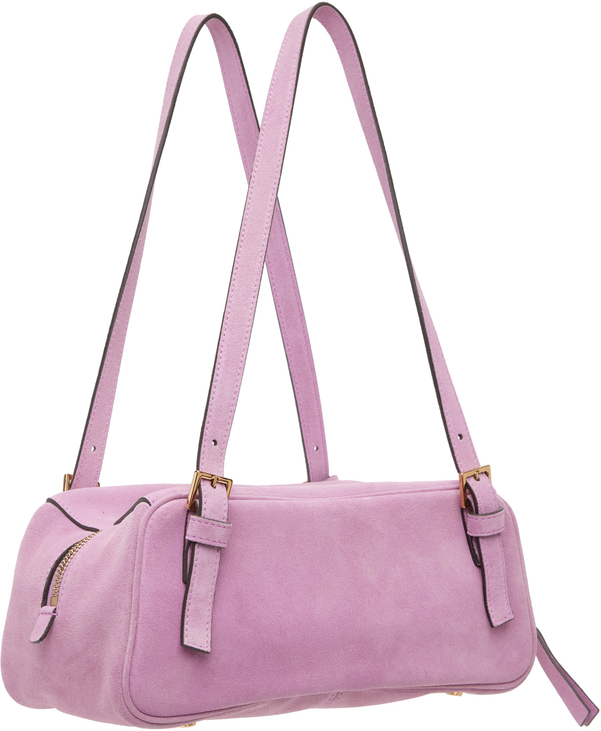 Versace Pink 'Versace Tag' Suede Bowling Bag