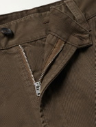 Drake's - Straight-Leg Peached Cotton-Twill Trousers - Brown