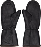 Yves Salomon Black Curly Merino Mittens