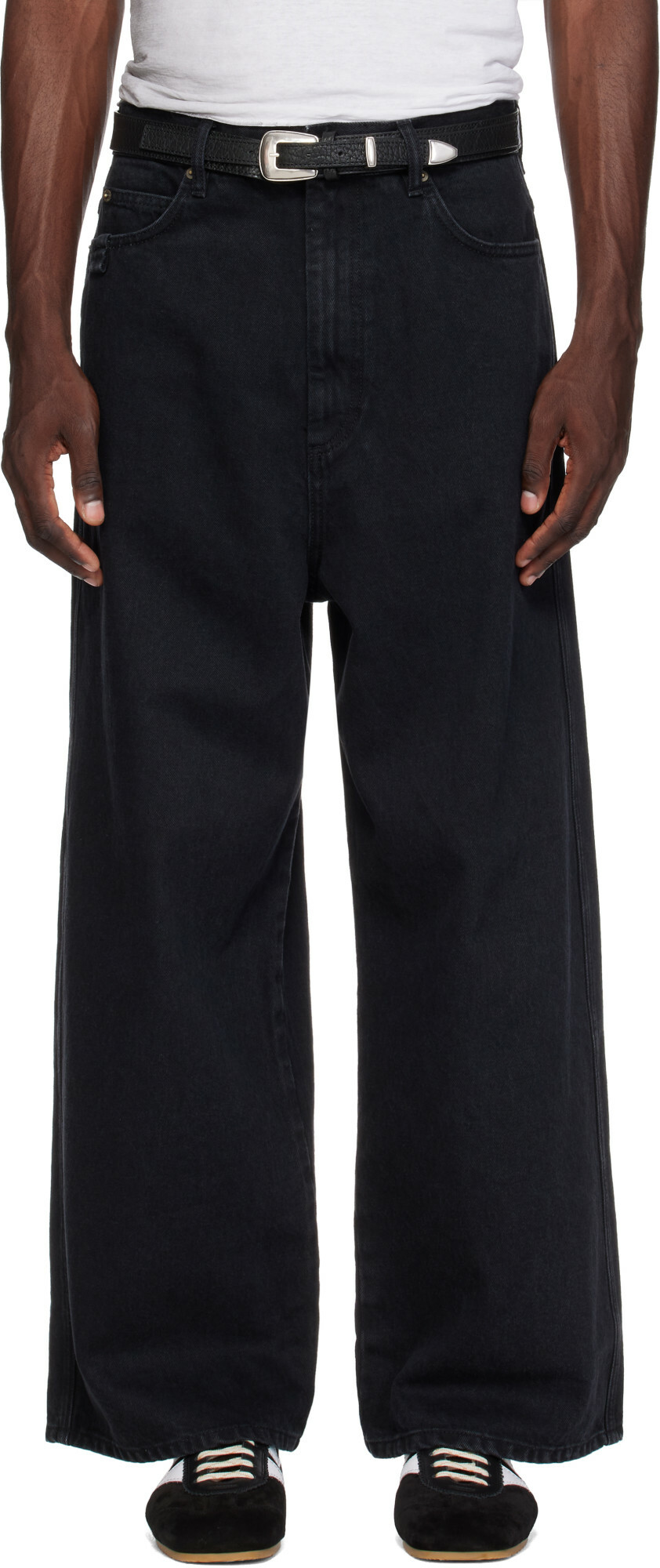 LU'U DAN Black Blacklisted Blue Collar Denim Jeans