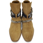 Amiri Brown Suede Bandana Buckle Boots