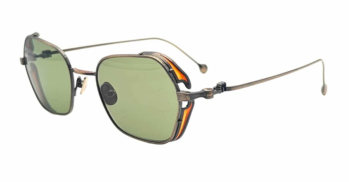Matsuda M3153 - Antique Gold / Sage Green Sunglasses