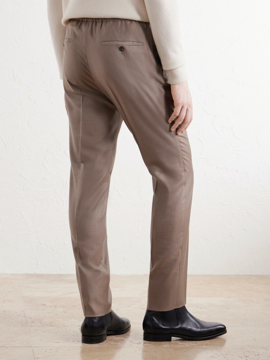 Slowear - Tapered Wool and Silk-Blend Twill Drawstring Trousers - Neutrals