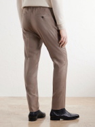 Slowear - Tapered Wool and Silk-Blend Twill Drawstring Trousers - Neutrals