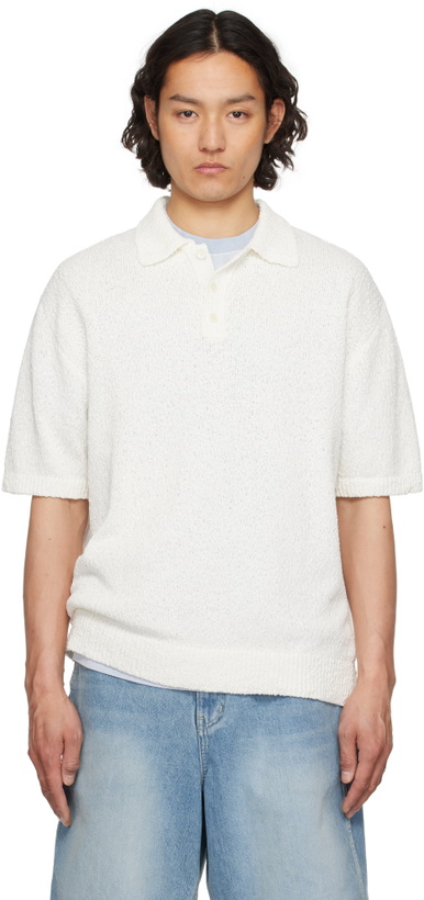 Photo: Solid Homme White Knit Polo