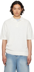 Solid Homme White Knit Polo