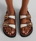 Birkenstock 1774 Arizona leather-trimmed sandals