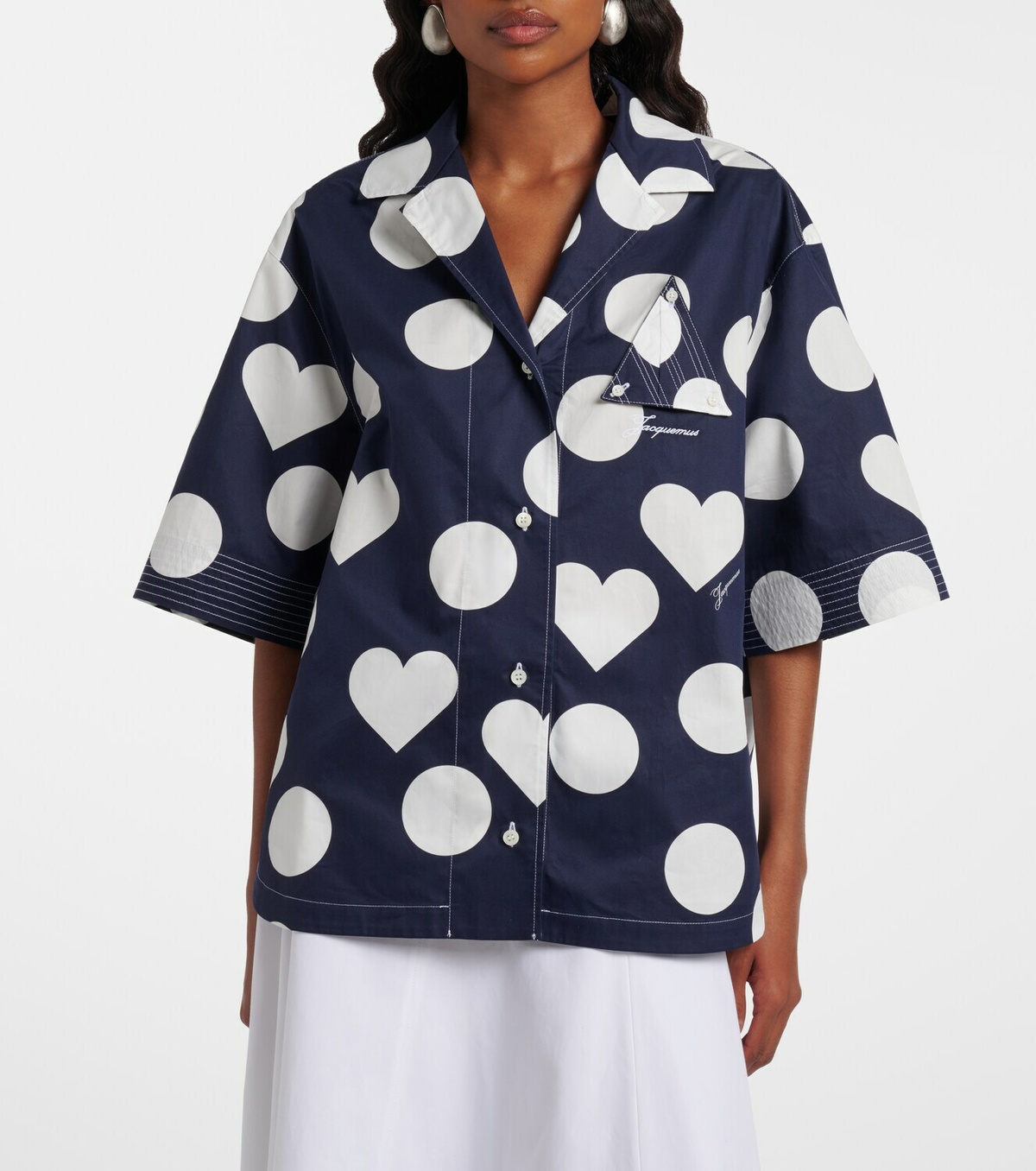 Jacquemus Marin polka-dot cotton poplin shirt