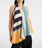 Loewe Printed asymmetric halterneck silk top