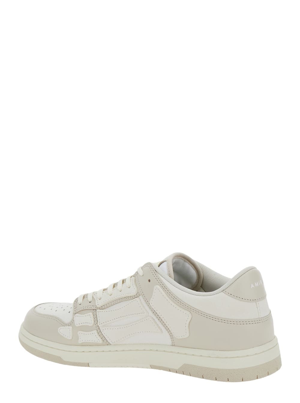 AMIRI skel Top Low White Sneakers With Skeleton Patch In