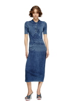 Diesel Polo midi dress in denim-effect knit - Dresses Womens in Blue