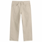 Auralee Men's Faded Hard Twist Denim Wide Pants in Light Gray