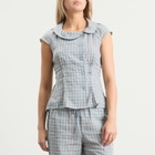 Peachy Den Women's Missy Asymmetric Stretch Blouse Presented by END. in Check