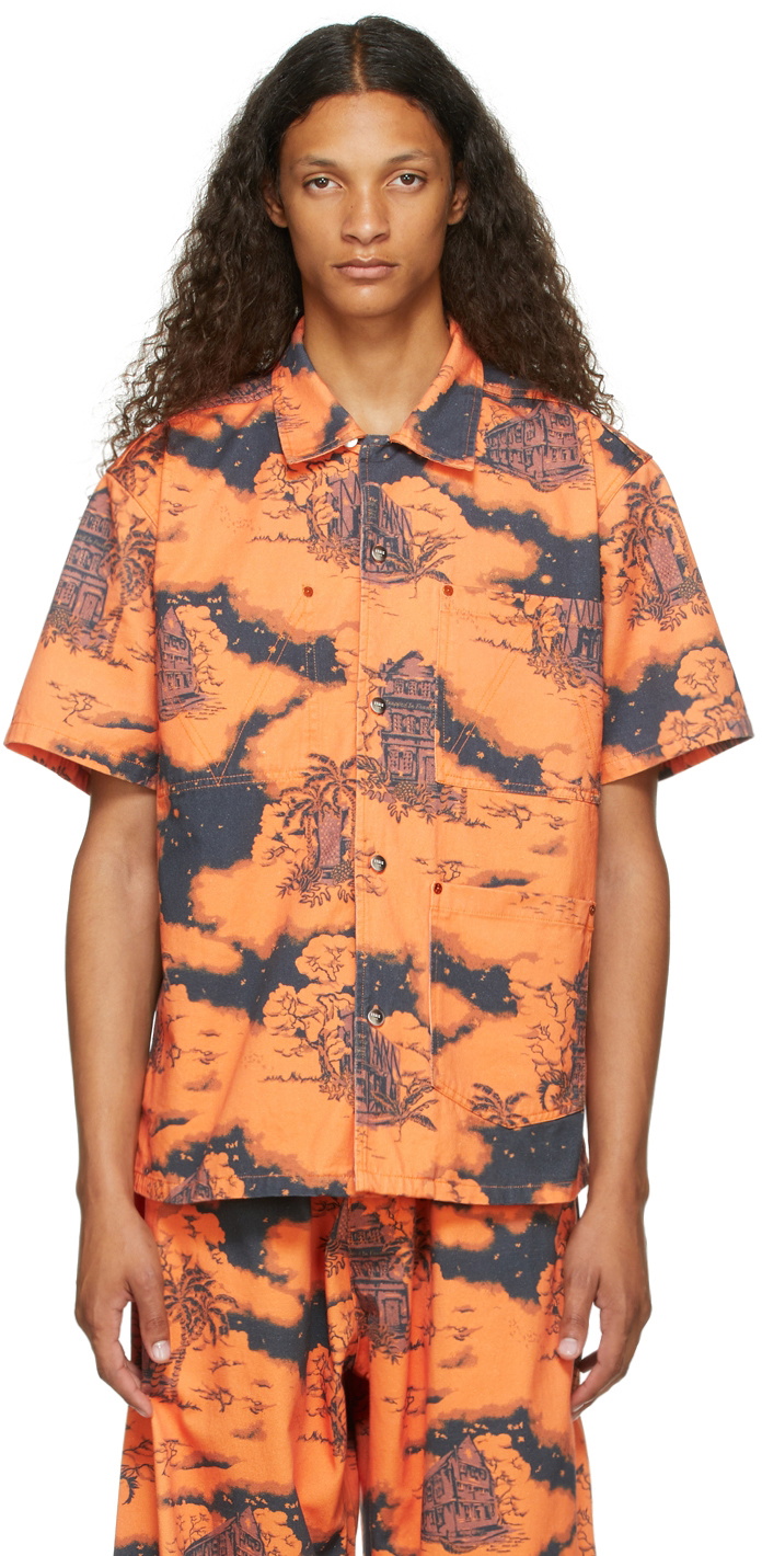 Vyner Articles Orange & Black Hawaii Short Sleeve Shirt Vyner Articles
