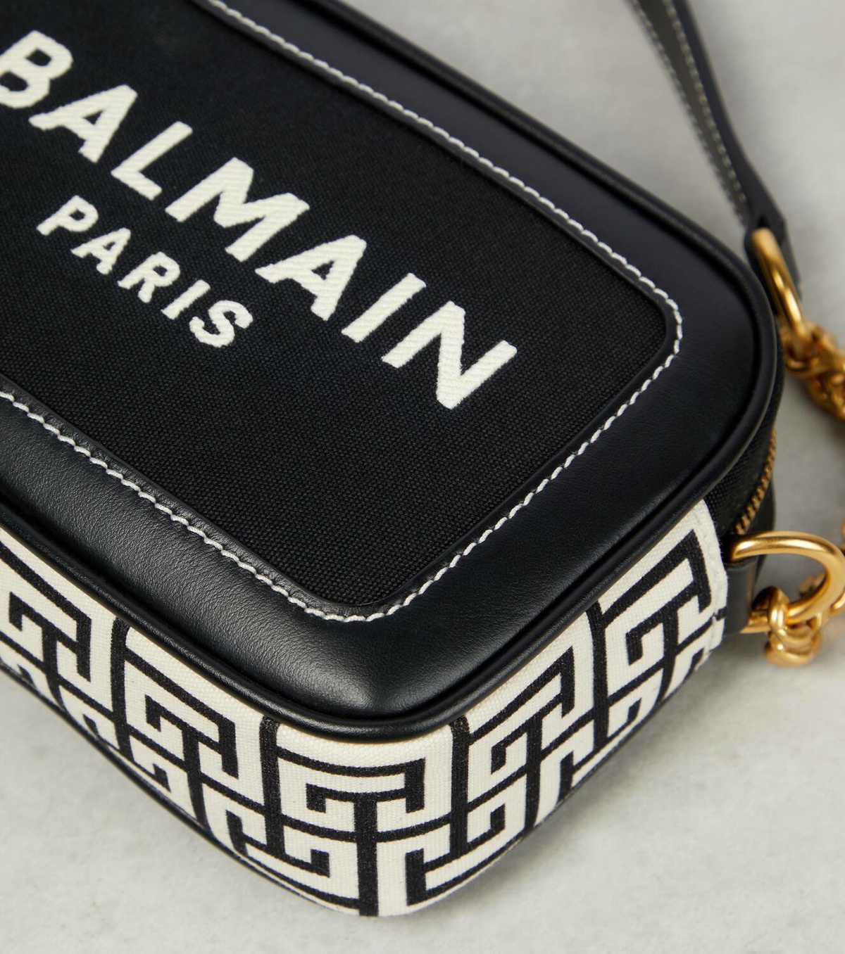 Balmain B-Army Canvas And Leather Shoulder Bag Balmain