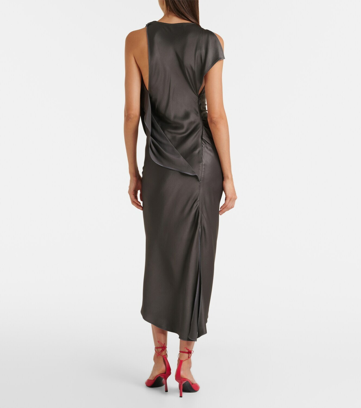 Victoria Beckham Kyra draped crêpe satin midi dress