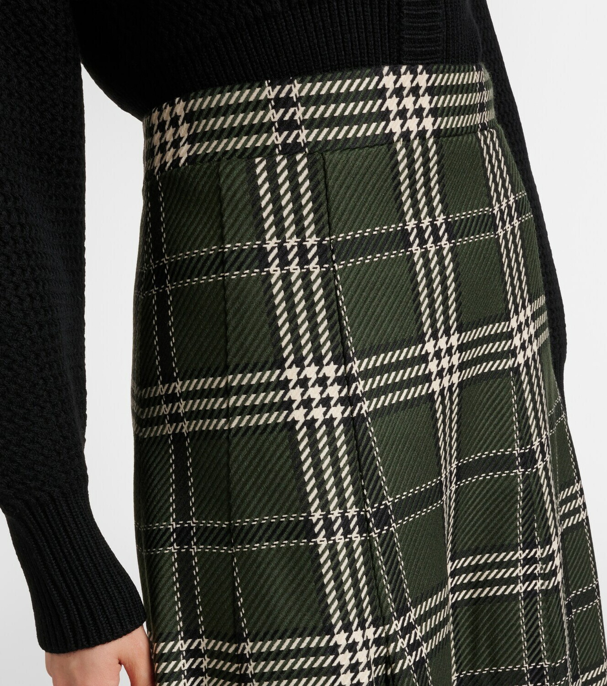 Emilia Wickstead Kensie checked wool-blend midi skirt