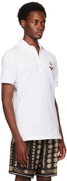 Dolce & Gabbana White Embroidered Polo