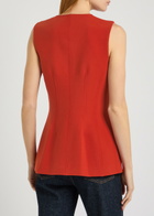 Veronica Beard Jessup Darted Tailored Vest Red