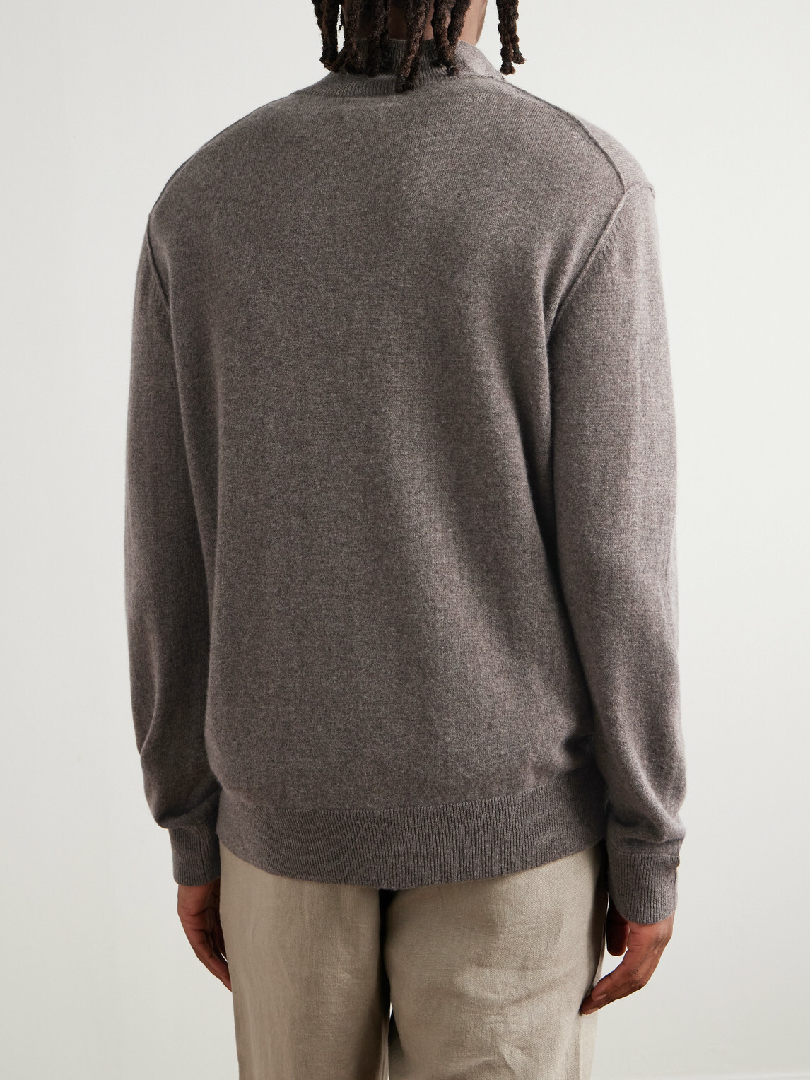 Hartford - Wool and Cashmere-Blend Half-Zip Sweater - Brown