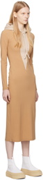 MM6 Maison Margiela Taupe & Beige Hooded Maxi Dress