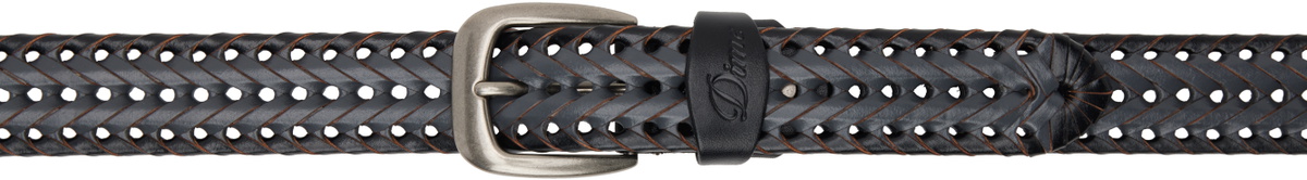 Dime Black Braided Leather Belt
